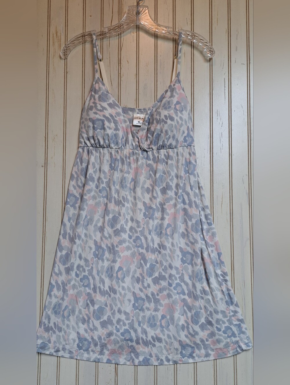 Soma Cool Nights Chemise Nightgown Teddy Nighty Adjustable Straps Sz Med